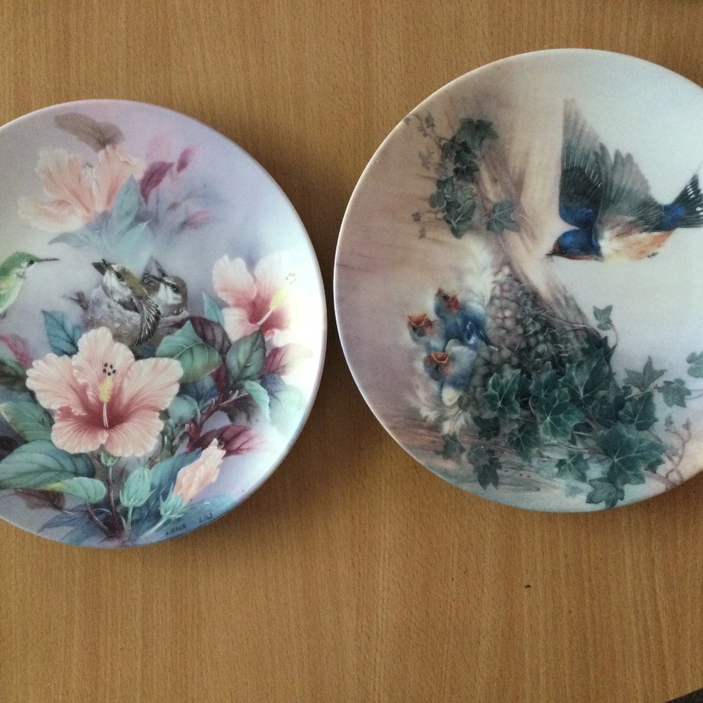 Two Vintage 1990,1991 Lena Liu limited edition plates 4# 12# in nature's poetry